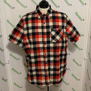 Middle Of Beyond Button Down Shirt Twin Peaks MOB Buffalo Plaid Red Mens XL